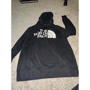 The North Face Hooded Sweatshirt Womens Large Black Hoodie Pullover Logo Outdoor